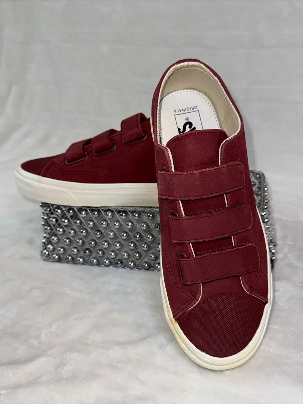 Vans  Maroon Triple-Strap Canvas Sneakers size 8 men / 9.5 women